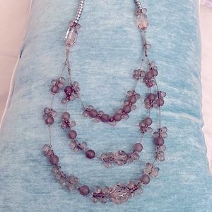 Fabulous faux grey pearls and beads necklace